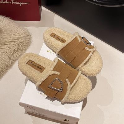 Женская обувь 2024 года, женские тапочки, шлепанцы на платформе, низкие, новые, массажные, мягкие, плюшевые, резиновые, римского покроя, каблук-копыто