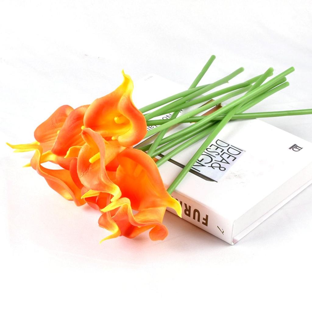 Дом Сад Элегантный Сделай Сам Свадебный Букет Реалистичный На Ощупь Искусственные Каллы Искусственные Цветы Шелковые Растения