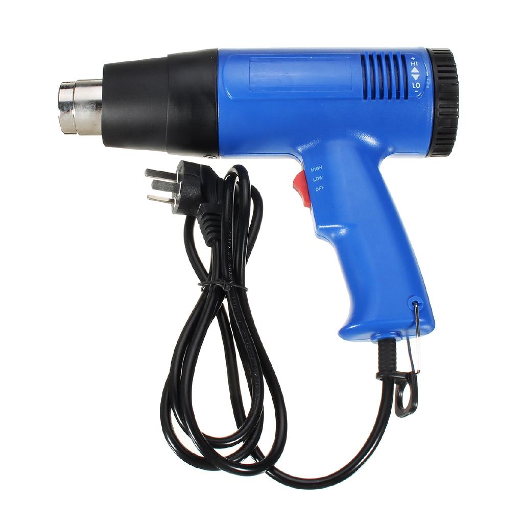 1800 Вт, 60-600 градусов Цельсия, регулируемый промышленный тепловой воздушный пистолет, вентилятор с горячим воздухом, двойной температурный мощный сушильный нагреватель