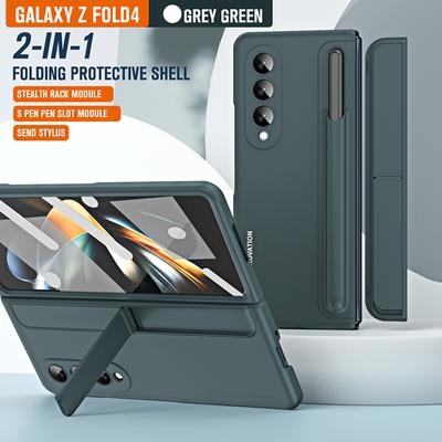 Противоударный защитный чехол для Samsung Galaxy Z Fold 4 5g со стилусом Fold4, чехол для телефона, подвижный держатель для ручек, подставка 2в1, Fold4 Funda