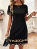 2025 Summer New Women's Short Sleeved Fashion Leopard Print Top Dress
