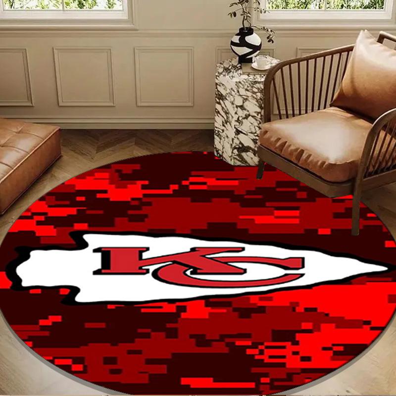 Kansas City Chiefs Football Round mat, Anti-slip Circle Carpet Chair rug For livingroom,Bedroom, doormat home decor Gift Christmas Gifts