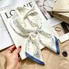 New retro plaid imitation silk small silk scarf women's high-end professional scarf shirt decorative headband tied bag silk scarf