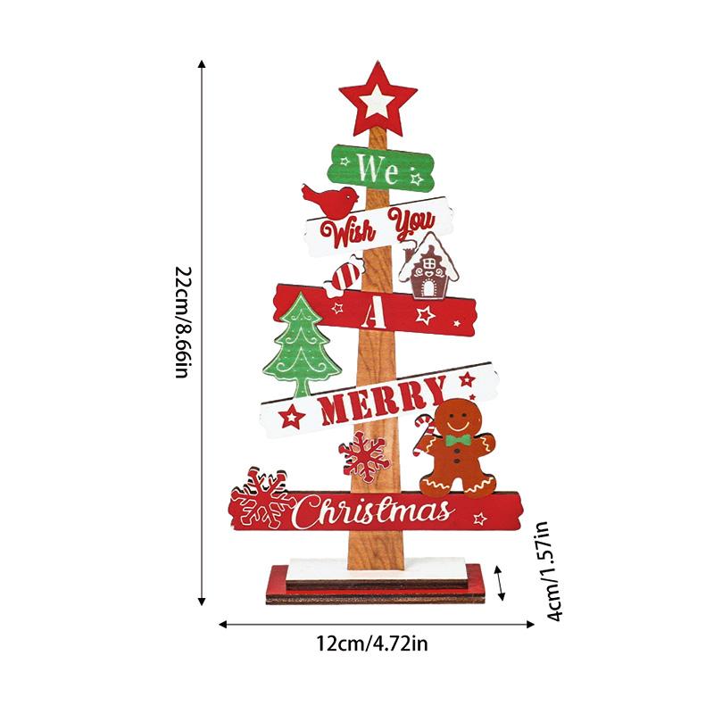 Christmas Wooden Ornaments Santa Claus Snowman Xmas Tree Desktop Signs 2025 New Year Party DIY Decoration For Home Navidad Gifts