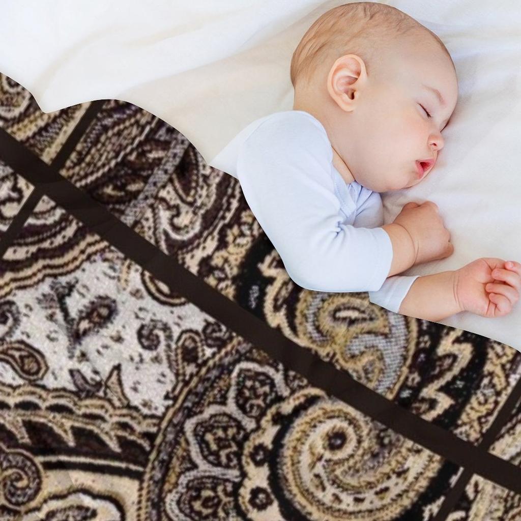 Пейсли Коричневый Бежевый Белый Черный Абстрактные Текстуры Принт на Ткани Плед для Кровати Модные Красивые Роскошные Пледы