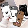Funda Case For Apple iPhone 14 11 13 7 12 Pro 7 XR XS Max 8 Plus 6 14Pro 13Mini Black Soft Phone Coque We Bare Bears Cartoon