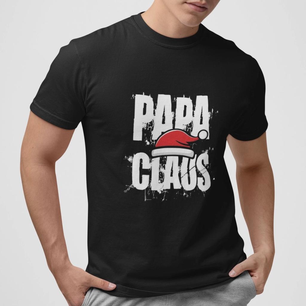 Papa Claus Christmas Dad Shirt Santa Hat Graphic Tee Funny Holiday Gift Unisex