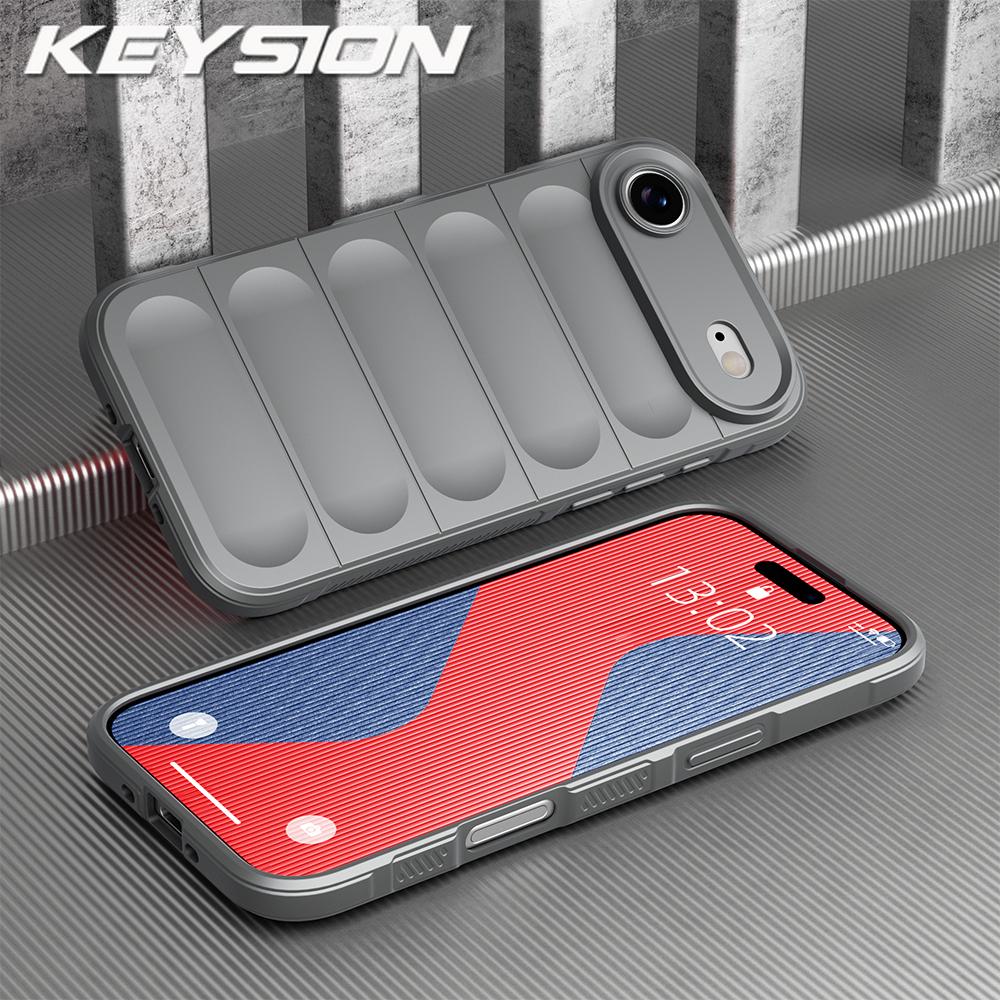 KEYSION Противоударный матовый чехол для телефона для iPhone 17 Pro Max 2025 Нескользящая мягкая силиконовая задняя крышка для телефона для iPhone 17 17 Air