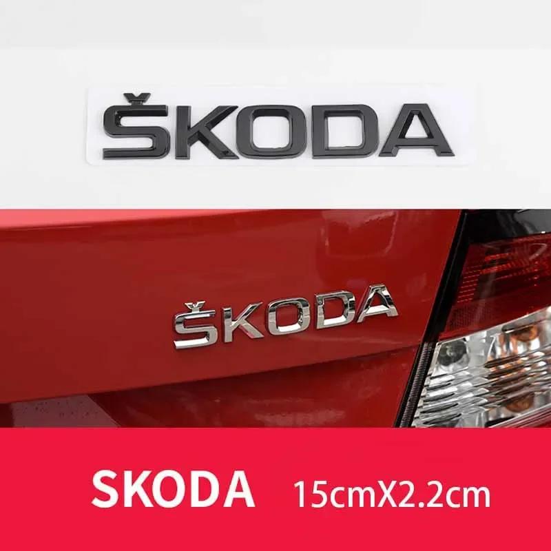 AEA1 For Skoda FABIA KAMIQ KAROQ KODIAQ OCTAVIA RAPID SUPERB YETI Car Trunk Letters Emblem Logo Sticker Front Rear Badge Accessories