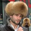 Men Winter Ear Protection Bomber Hats Solid Color Faux Fur Hats Male Thick Warm Plush Windproof Cold-proof Hats