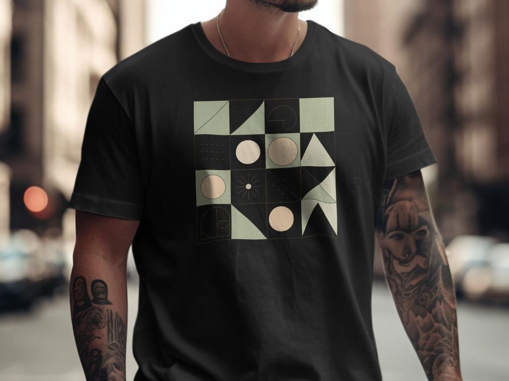 Geometric Harmony T-Shirt: Abstract Minimalist Art Tee