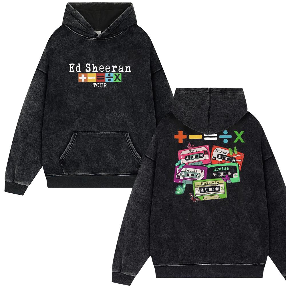 Худи Ed Sheeran Mathematics Tour Butterfly с винтажным эффектом стирки, мужское, популярное, подарок для фанатов музыки, унисекс, пуловер, парная толстовка