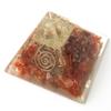 [GOLD STONE] Natural Orgonite Pyramid with Single Quartz Crystal, Spiritual Goods, Approximately 65-70mm Wide, Carnelian