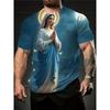 Religious Belief Virgin Mary 3D Printed Our Lady of Guadalupe Pattern T-shirts Casual Fashion Cool Short Sleeve Tops