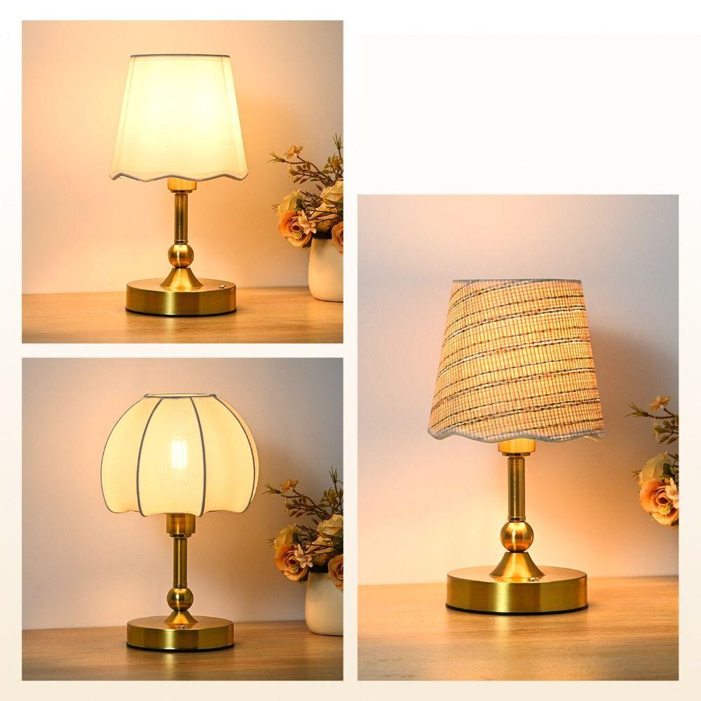 Touch Control LED Table Lamp Nordic Style Gold Bedside Lamp Atmosphere Lamp Restaurant Use