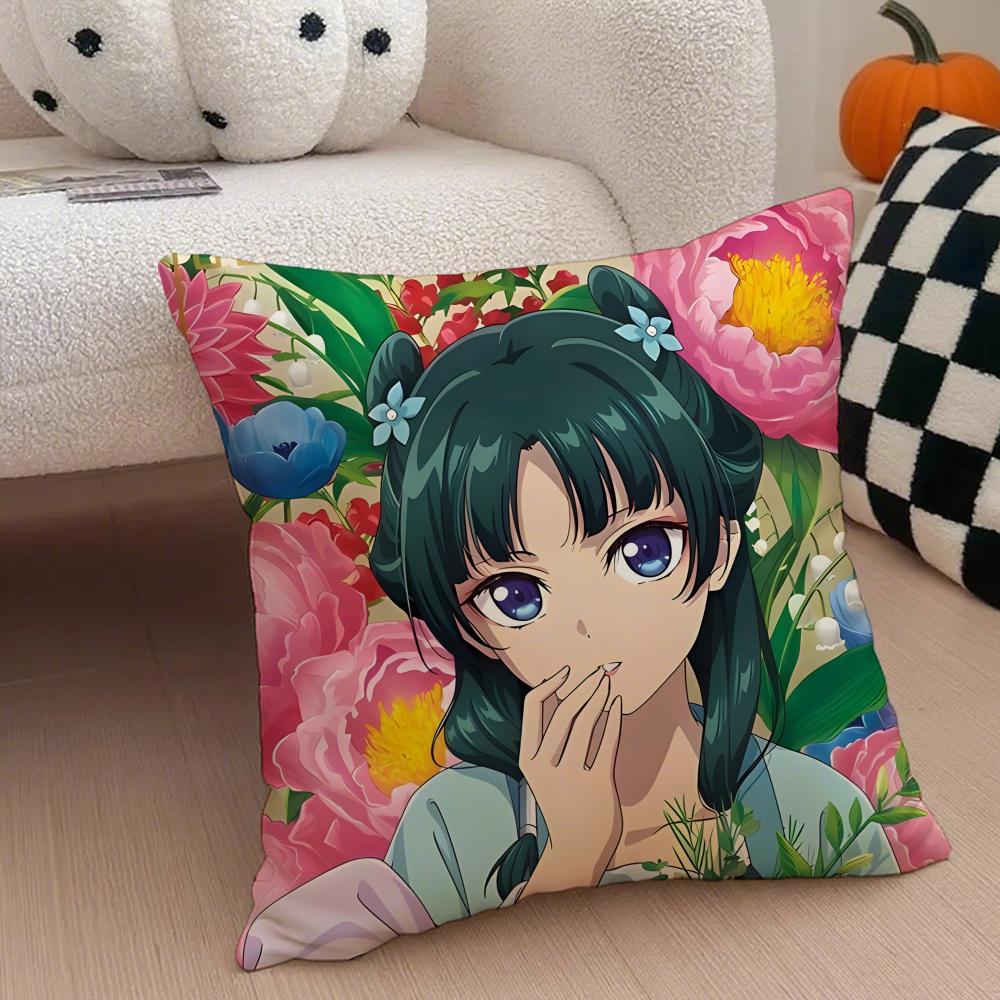 Classic Japanese Anime TThe Apothecary Diaries Cushion Cover Throw Pillow Cover Hidden Button Durable Polyester Chair Cushion