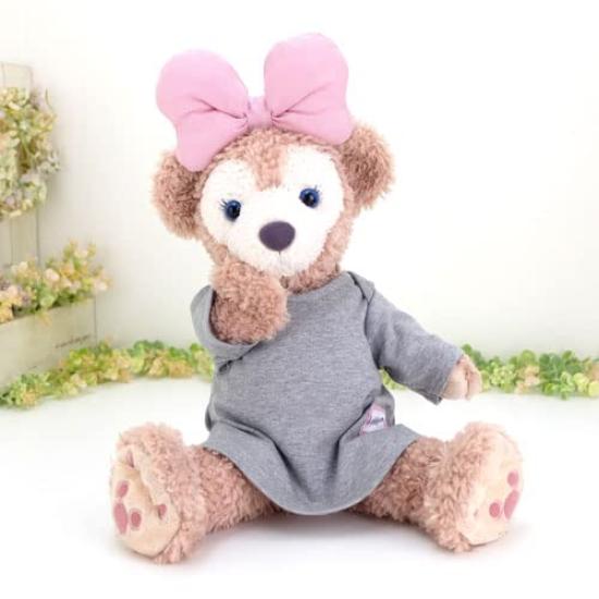Cushu Cush Duffy Shellie May Costume Stuffed Animal Goods Clothes Long Sleeve Long Gray Knit Dress and Ribbon 2 Piece Set Cds478s Dress-up T-shirt