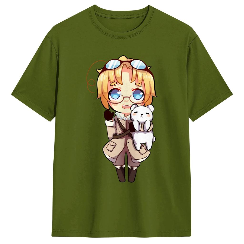 Футболка Hetalia Axis Power Летняя хлопковая футболка для унисекс Харадзюку Повседневная футболка с коротким рукавом Эстетичная одежда