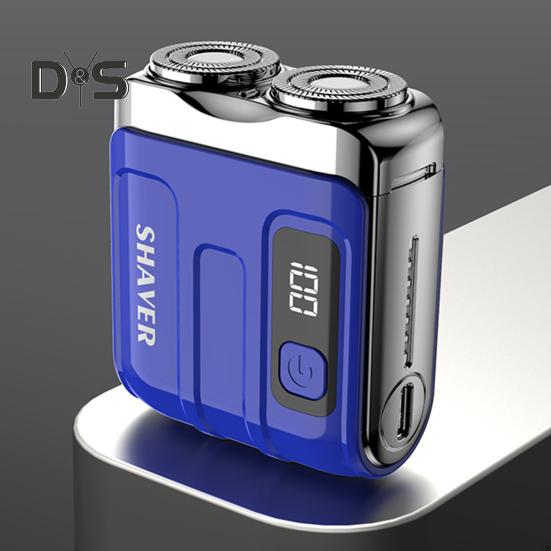 Мини-электробритва с ЖК-дисплеем, USB-перезаряжаемая водонепроницаемая дорожная бритва, портативный триммер для бороды для мужчин, инструмент для удаления волос, подарок отцу, мужу, парню