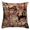 [Q6357] - Подушка ручной работы 'Royal Tapisserie' коричнево-черная (Chats Beautés) - 45x45 см