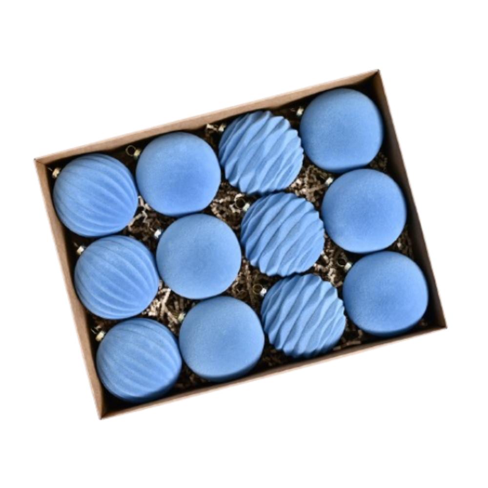 12 шт. 8 см Рождественские бархатные шары-украшения Небьющиеся Многоразовые Рождественские шары Подвеска Однотонные Плюшевые