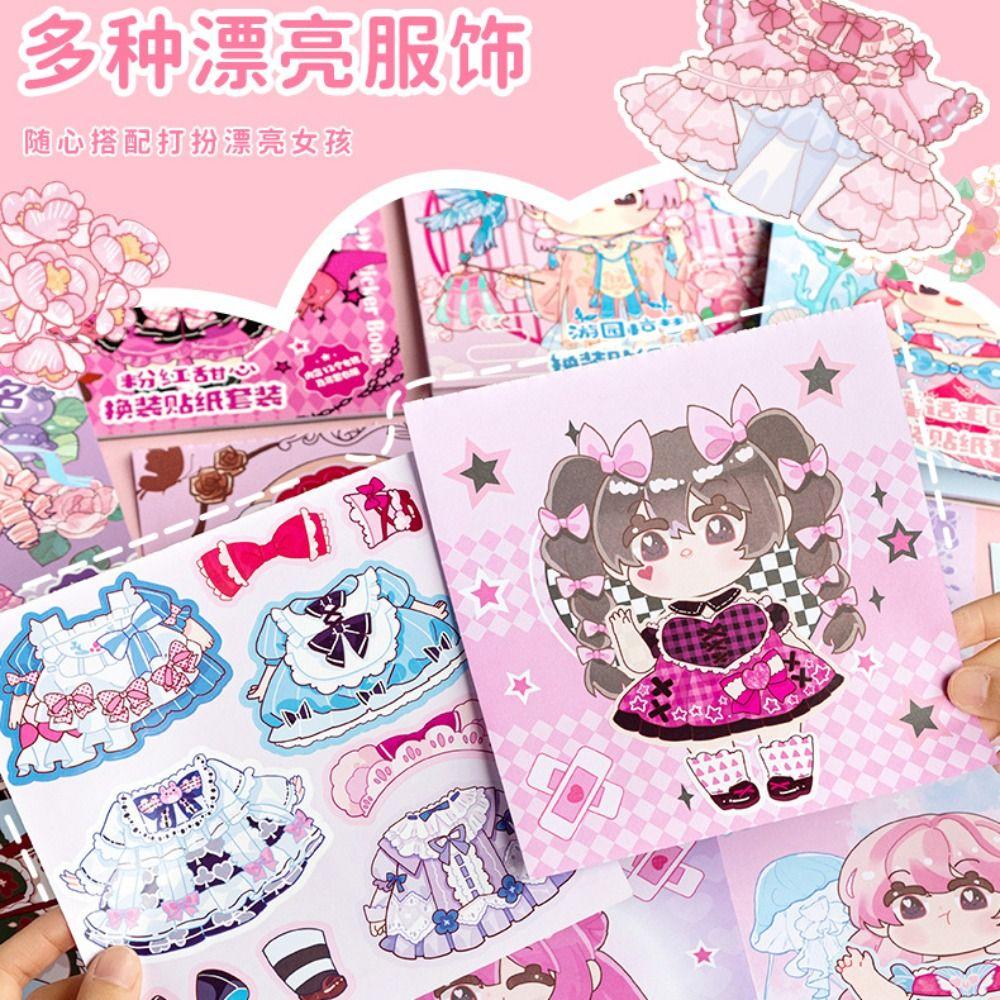 Мультяшная Книга для Раскрашивания Наклейки Одежда Наряд Наклейки Наклейка для Переодевания Ручной Ежедневник