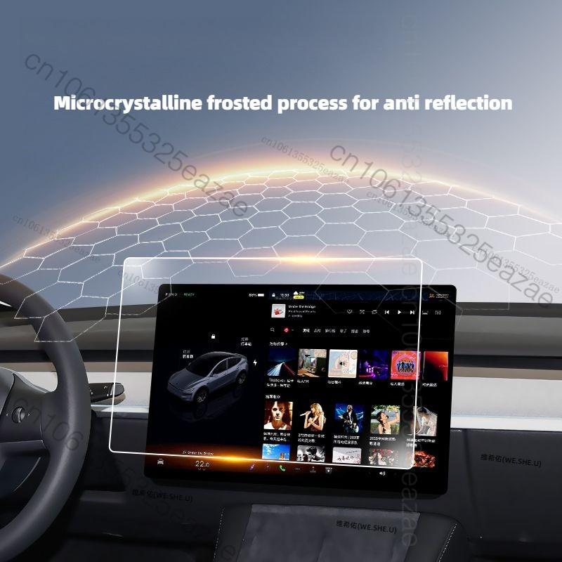 For Tesla Model 3 Highland Y Juniper 2026 5sets Car Navigation Screen Protector Center Control Screen Glass Film Tempered Glass