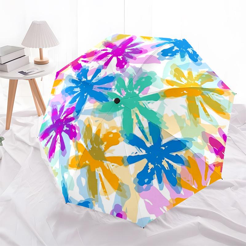 1pc Floral Pattern Circle Automatic Open/Close Umbrella, Lightweight for Women/Men, Perfect Gift - for Everyday or Holiday Eventsyy251127074