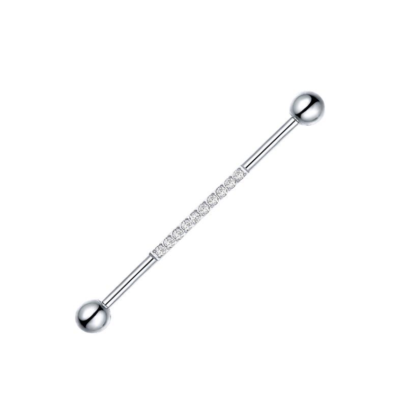 Титановая штанга G23 с цирконом и инкрустированным цирконом для пирсинга хряща уха