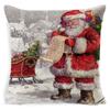 Christmas Snowman Pillowcase Living Room Decoration Linen Pillowcase New Year Santa Claus Christmas Sofa Cushion Cover