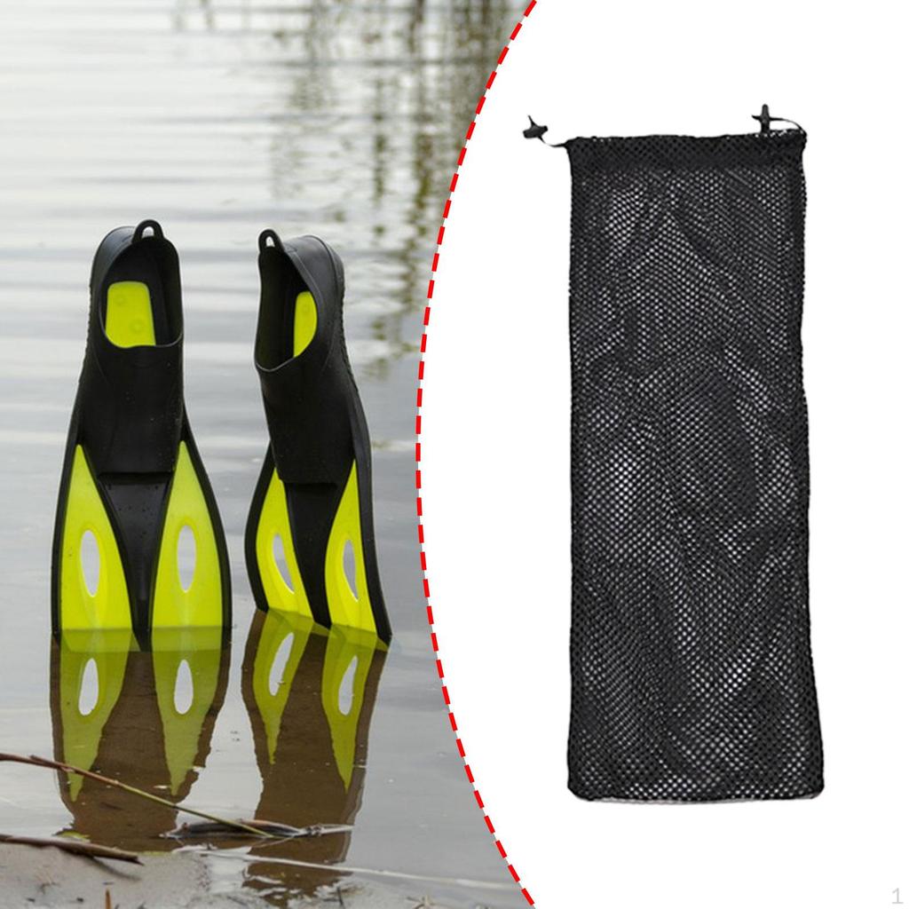 Diving Fins Drawstring Bag Mesh Gear Swimming Flippers Carrier Organizer for Beach