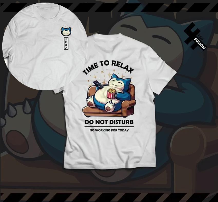 2026 New Summer SNORLAX Cotton Printed T-shirt Men women Harajuku Loose Casual Versatile Short-sleeved Top Y2k