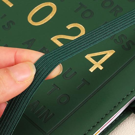 Faux Leather Cover 2024 Planner Notebook 12 Monthly Weekly Agenda Notebook with Elastic Closure Pen Loop Series