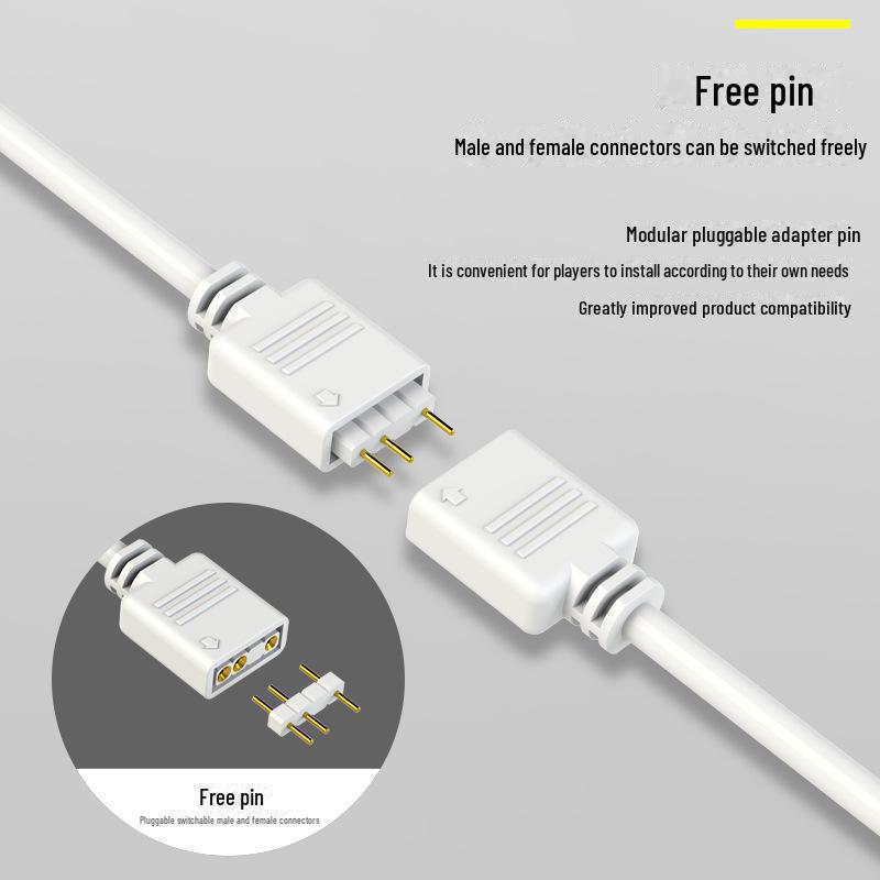 5V Computer Fan Extension Adapter, 3-Pin Motherboard Splitter, 1-to-2/3-to-4 AGB Hub