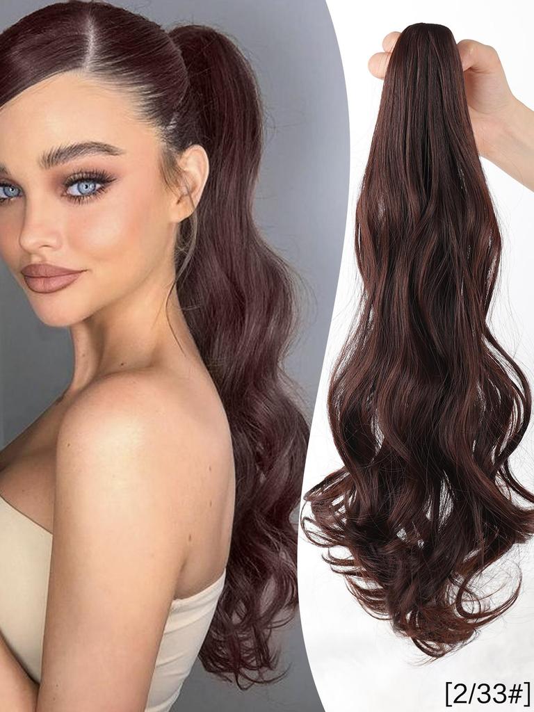 18-дюймовый черный красный блондин коричневый конский хвост наращивание коготь вьющиеся волнистые клипсы накладные волосы конский хвост наращивание волос длинный конский хвост синтетический для женщин