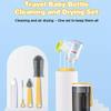 Портативный набор для чистки детских бутылочек с силиконовой щеткой для сосок, материал ПП, магнитная сушилка, стандартный калибр, сделано в материковом Китае