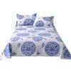 Blue and White Porcelain Canvas Bed Sheet - Single, Four Seasons