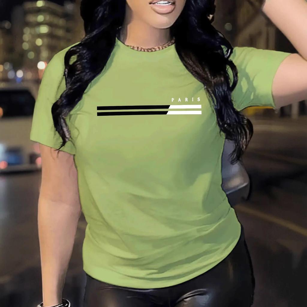 Женская повседневная модная футболка спортивная удобная дышащая быстросохнущая с короткими рукавами