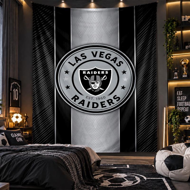 Wall Hanging Tapestry Las Vegas Raiders Print Cloth for Living Room Bedroom Home Decor