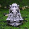 3PCS Creative Cute Yoga Elephant Ornament Garden Micro Landscape Crafts Desktop Elephant Decorations