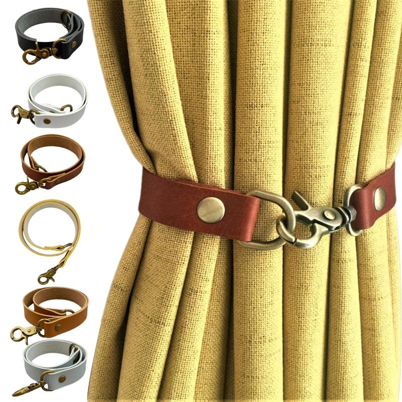 Кожаные подхваты для штор Кожаная пряжка для штор Креативные держатели для штор Европейский Классический Ретро Безгвоздевые шторы