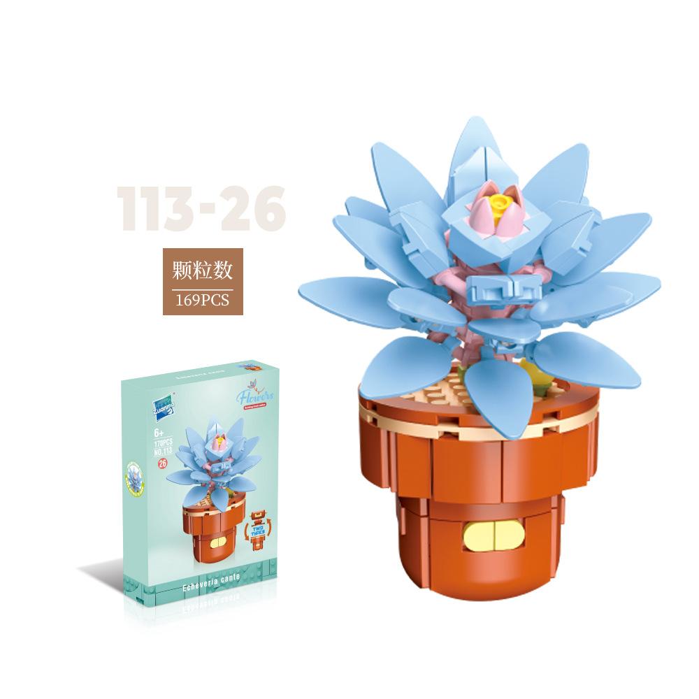 Цветочные горшки для растений, суккуленты, строительные блоки, украшения, модели, украшение для дома, букет цветов, сборные кирпичи MOC, игрушка для детей, подарок