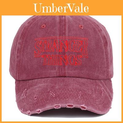 Винтажная вышитая бейсболка Stranger Things с эффектом потертости и защитой от солнца для фанатов
