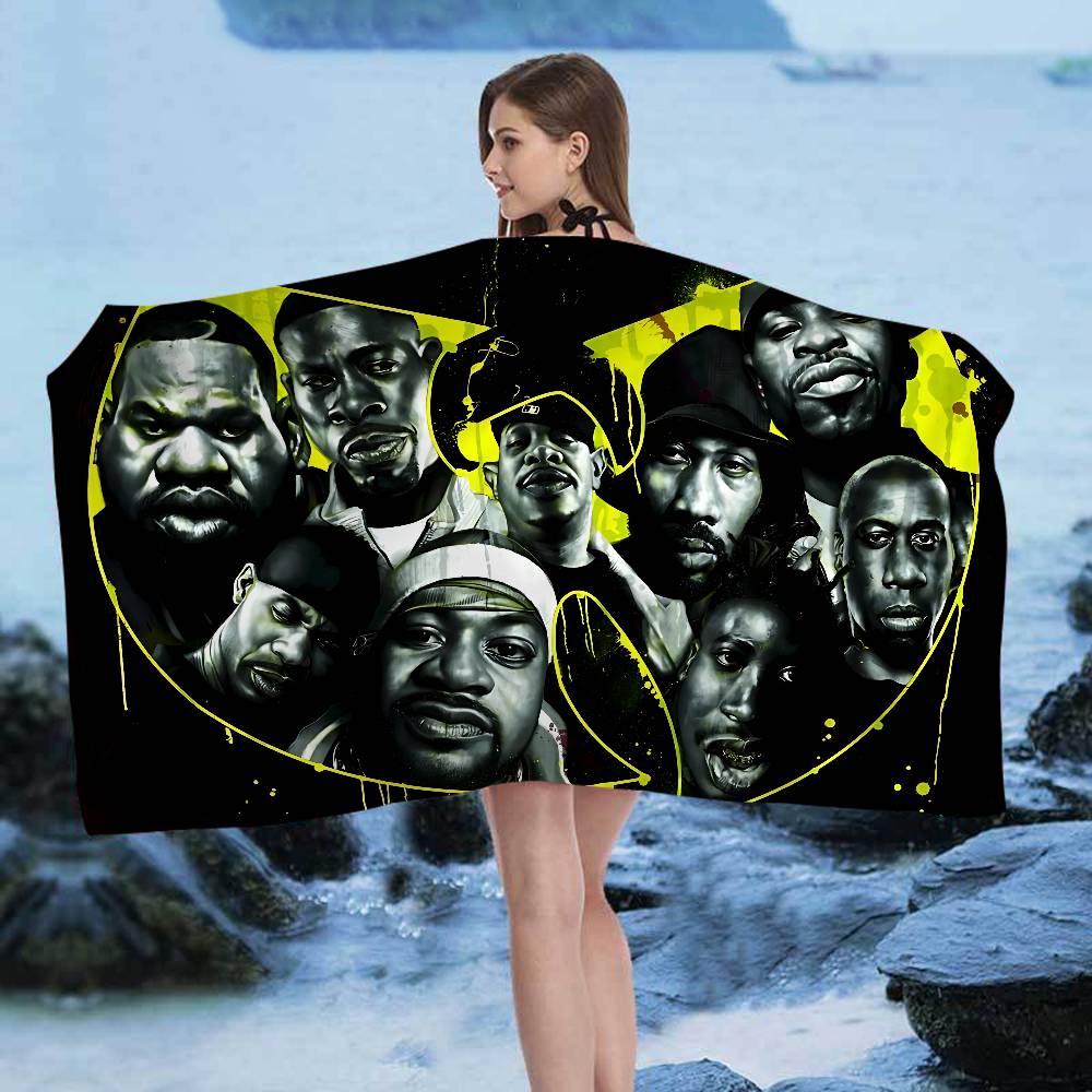 WU-T--TANG CLAN Микрофибровое одеяло Быстросохнущие пляжные полотенца Большого размера с принтом Супервпитывающее полотенце-одеяло для бассейна