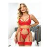 Red Color Lace Garter Set