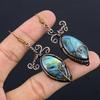 Labradorite 999 Copper Wire Wrapped Earrings, Handmade Gemstone Earrings Jewelry, Gifts For Wife Brand New Earrings