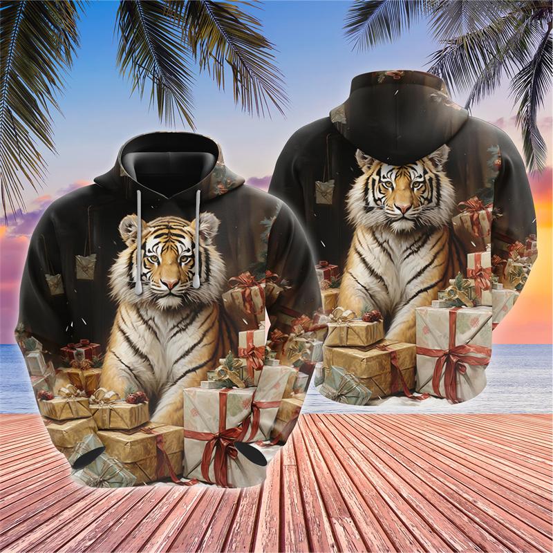 Новые милые толстовки с принтом тигренка в виде 3D-принта для мужчин и женщин, свободные толстовки с капюшоном, свитера с капюшоном, спортивные костюмы, пальто, детская одежда