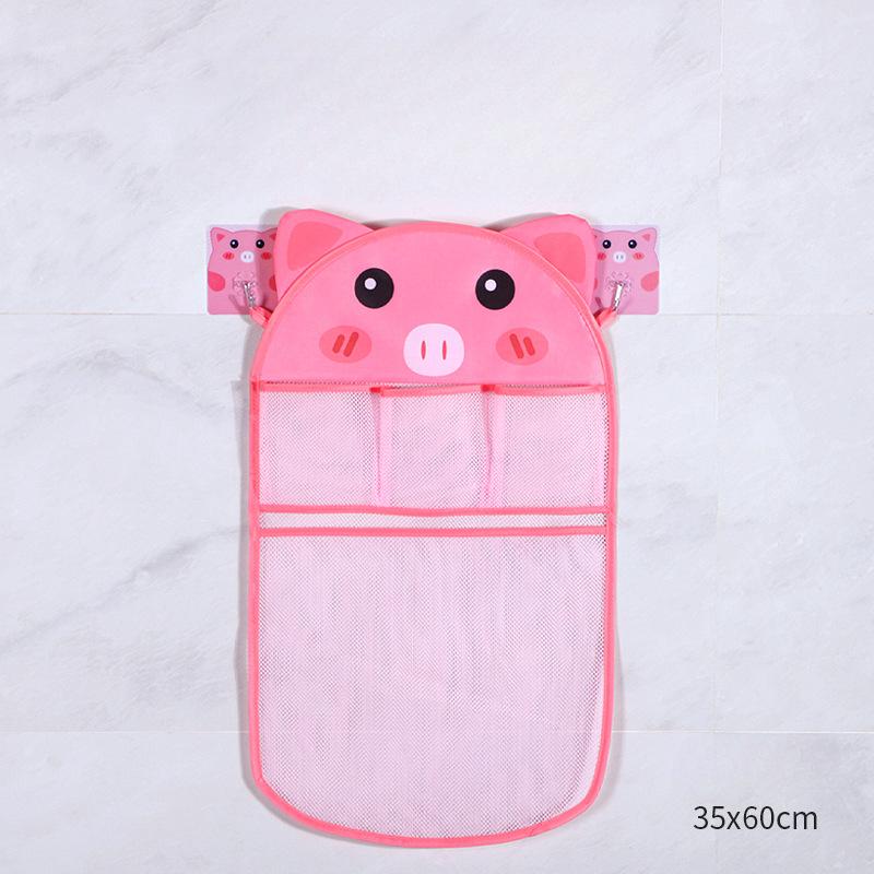 Dinosaur Duck Cartoon Animal Baby Bath Toys Organizer Net Bag Suction Cup Bathroom Baby Shower Tidy Storage Drain Water Dry