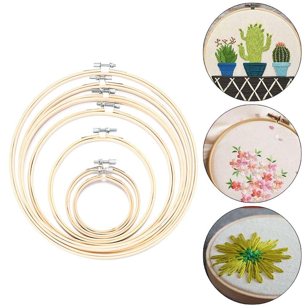 Fashion Handmade Bamboo Sewing Tools Embroidery Hoop Round Loop Cross Stitch Frame
