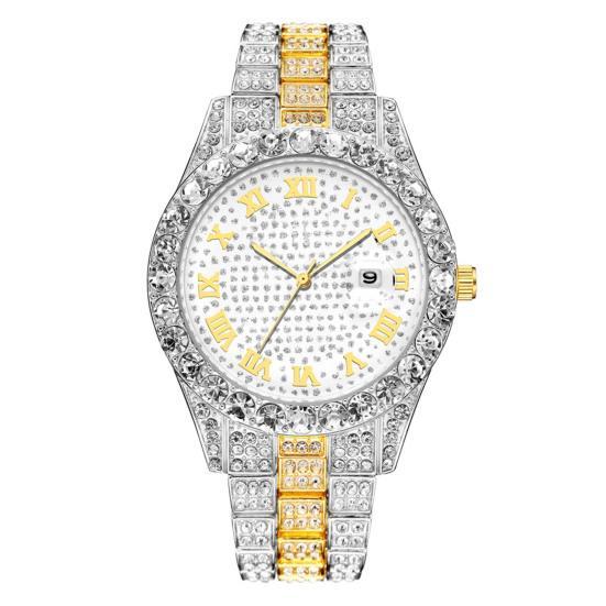 Женские часы, блестящие стразы, инкрустированные нержавеющим круглым циферблатом, кварцевые часы, соответствующие цветам, декоративные женские наручные часы, ювелирные изделия